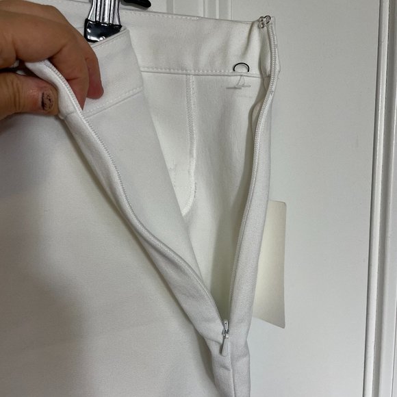 1901 Nordstrom White Side Zip Tapered Cropped Leg Pants - Picture 4 of 9